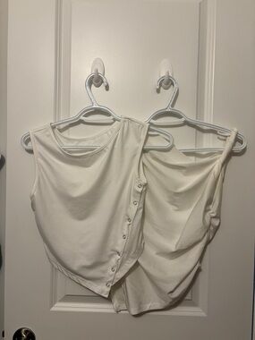 2/15$ Sleeveless Cream Button-Detail Women’s Top